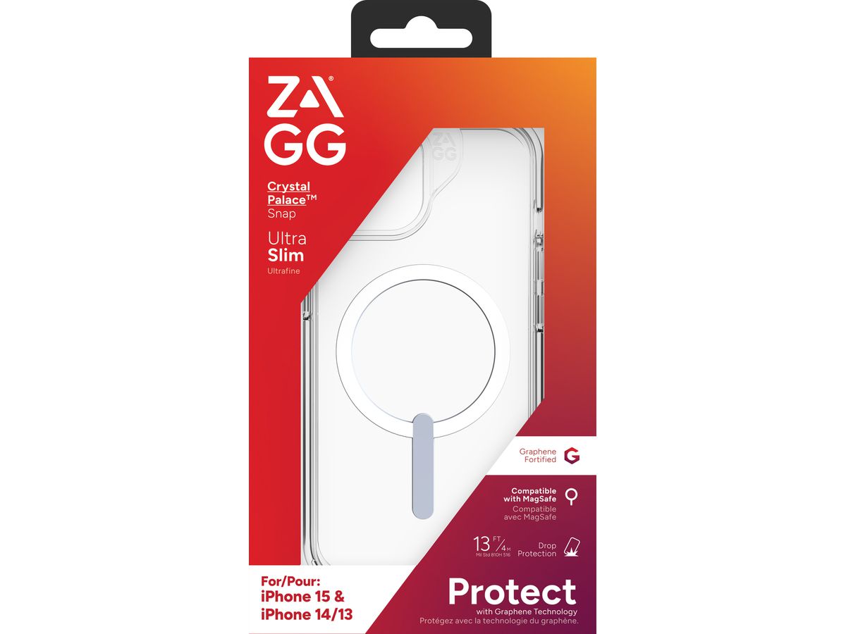 ZAGG Crystal Palace Cases Snap 702312616 Apple iPhone 15/14/13,Clear (0840056193499)