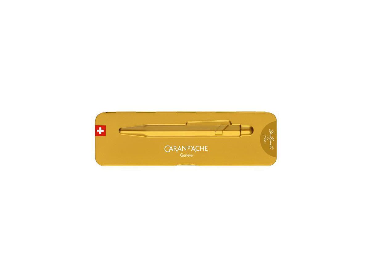 CARAN D'ACHE Stylo à bille 849 GoldBar 849.999 or, avec boite métal (7630002316828)