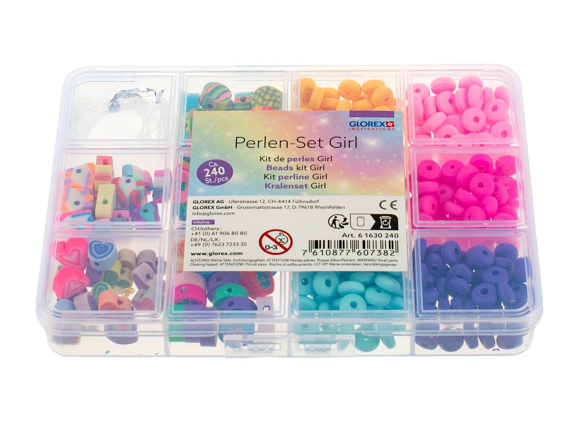 GLOREX Perlen-Set Girl 61630240 assortiert 240 Stück (7610877607382)
