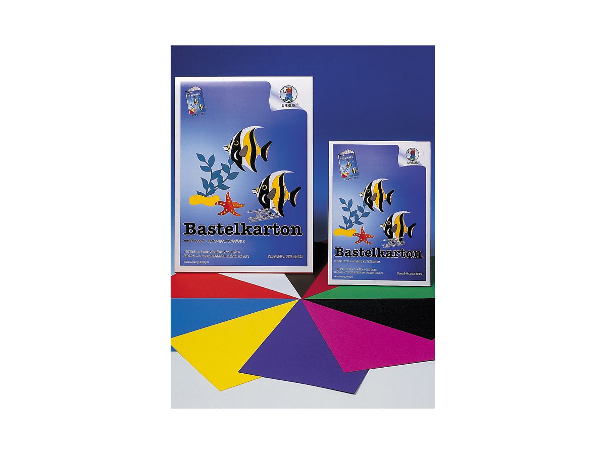URSUS Bastelkarton A4 3924699 220g, 10 Farben ass. 10 Blatt (4008525179399)
