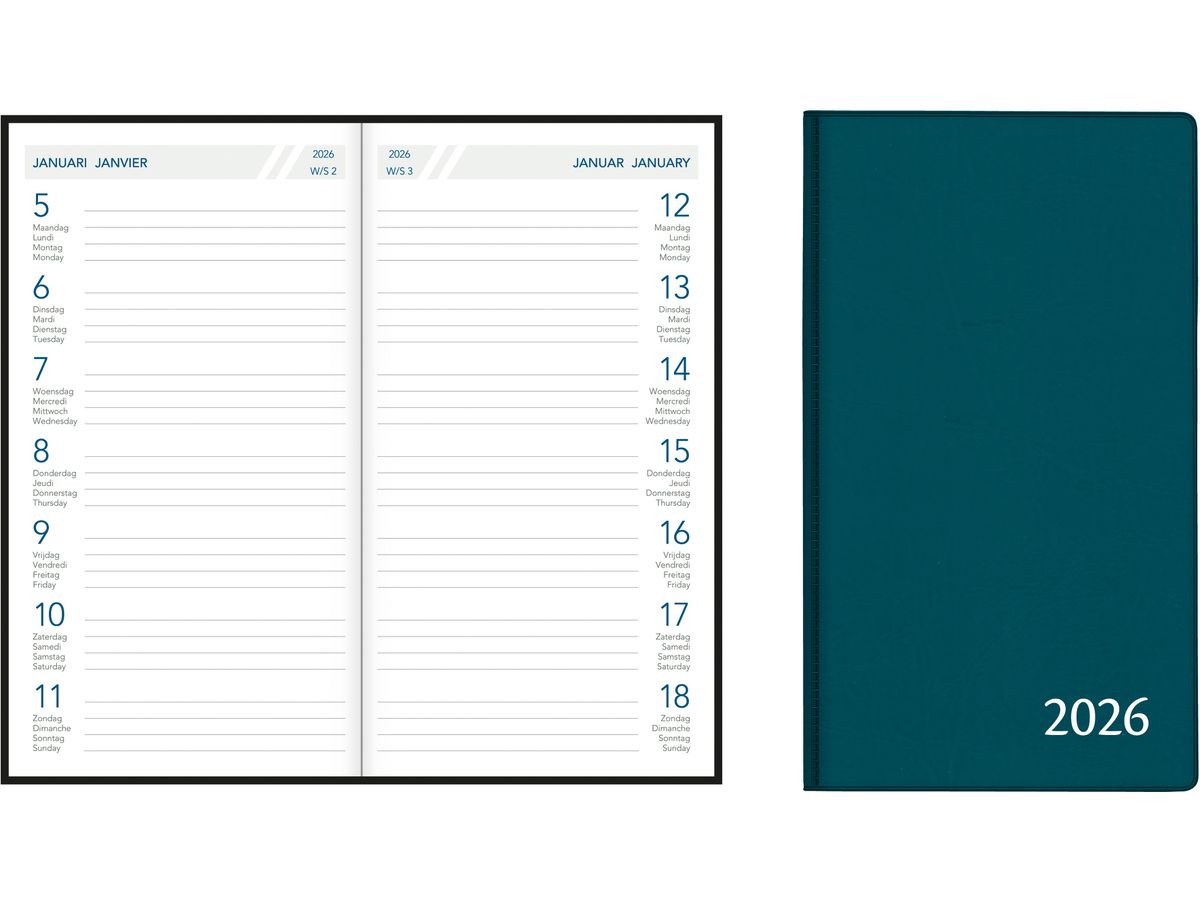 AURORA Agenda Fashion Timeplan 2026 2312M 1S/1P ass. ML 9x16.5cm (5411028463121)