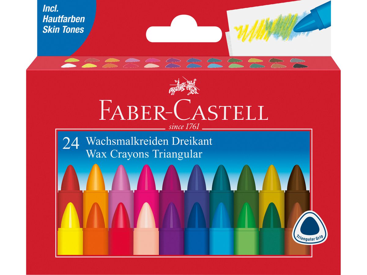 FABER-CASTELL Craie à dessin grasse 120024 24 pcs., multicolor (4005401200246)