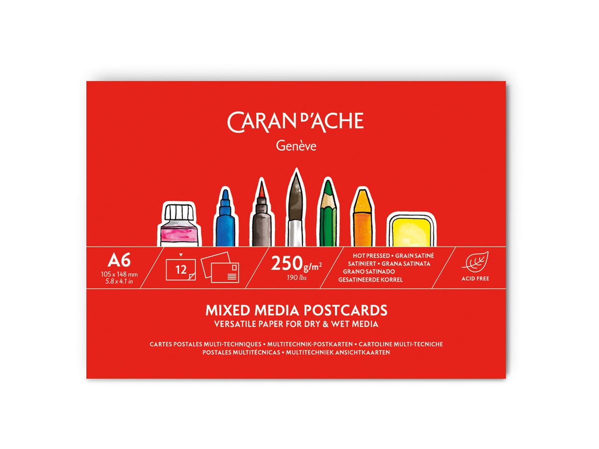 CARAN D'ACHE Postkartenblock A6 454.112 12 Blatt 250g/m2 (7630002349550)
