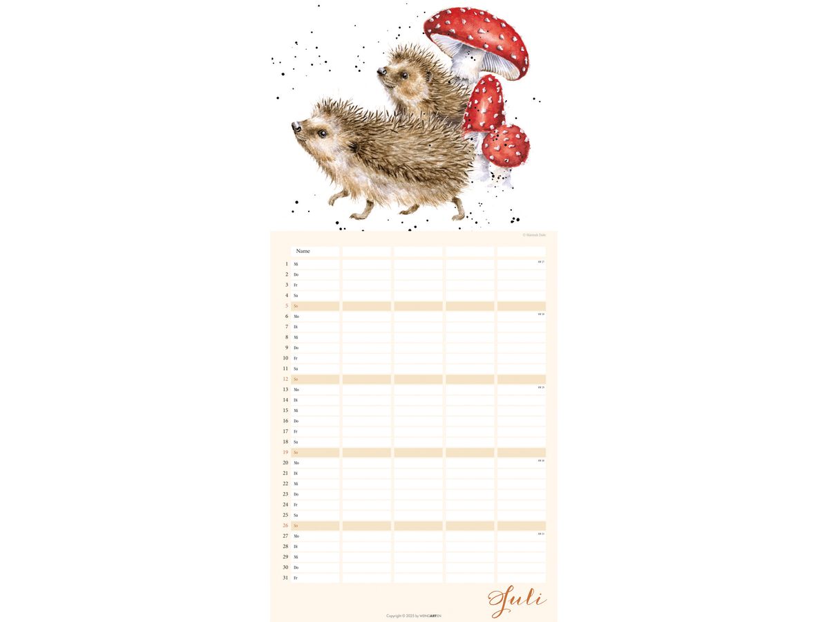 WEINGARTEN Calendario familiare 2026 3312171+26 Happy Family 22 x 48 cm (9783839902592)