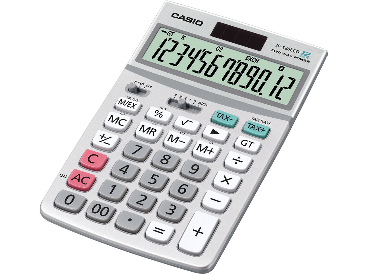CASIO Tischrechner JF-120ECO 12-Stellen, Solar/Batterie (4971850185697)