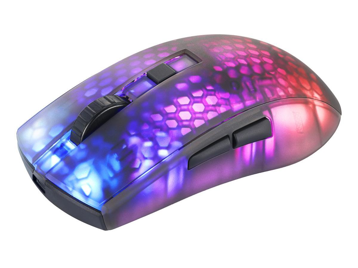DELTACO Lightweight Mouse Wirel.RGB GAM-145 Semi-Transparent,DM320,Black (7333048058614)
