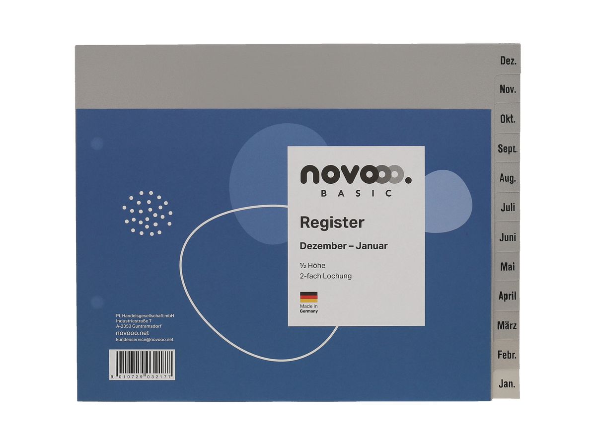 NOVOOO Répertoires PP 1/2 haut 40972 gris Dez-Jan DE (9010729032177)