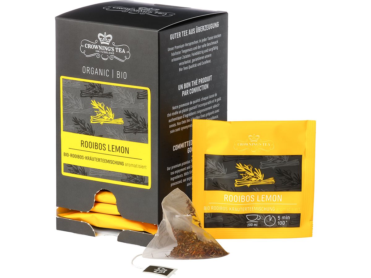 CROWNING'S Bio Rooibos Lemon 105552 Pyramide 2 g, 15 pz. (7611259270255)