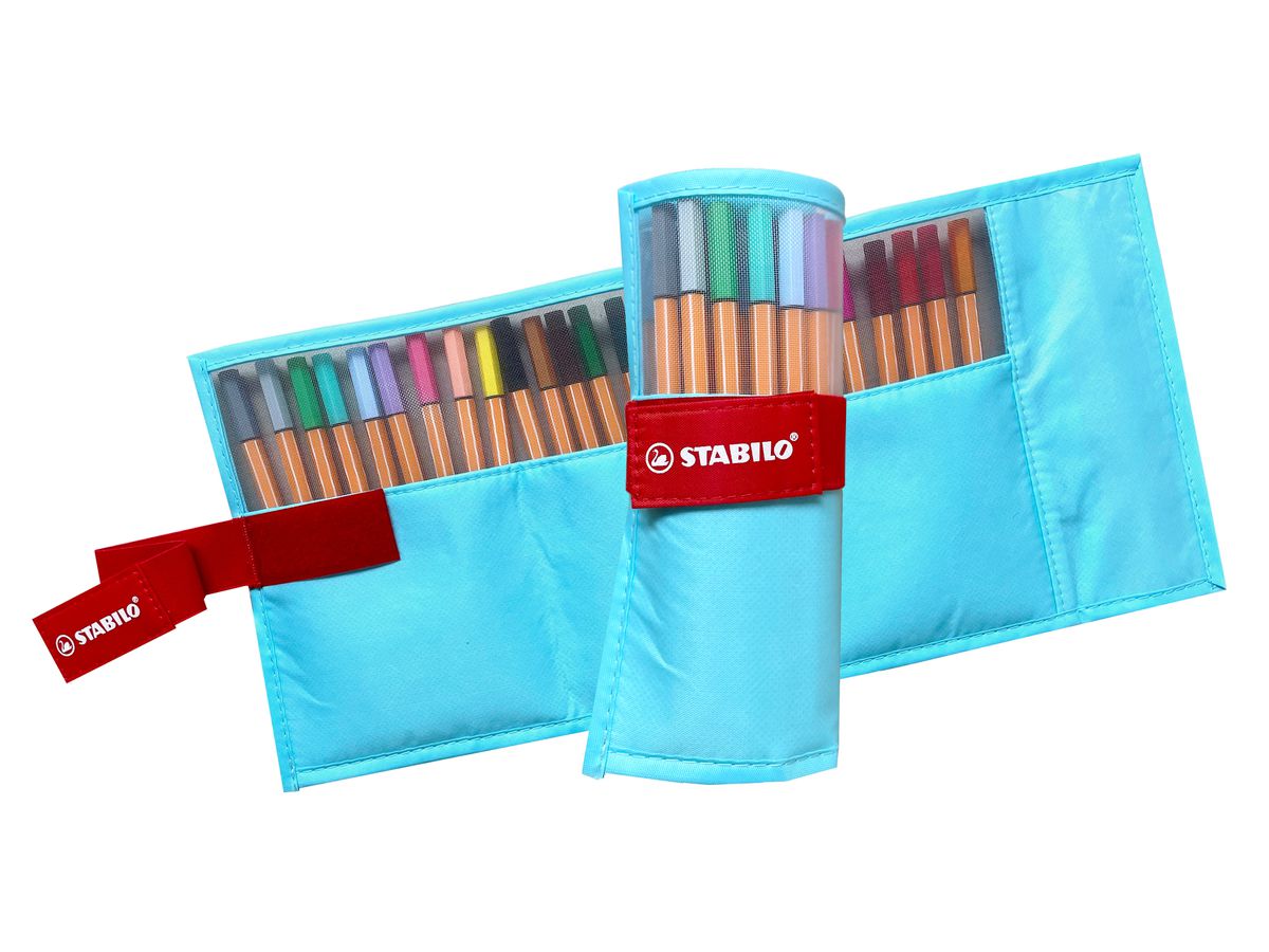 STABILO Rollerset point 88 0.4mm 8825-08-01CH 25 Farben ass. pastellblau (4006381589314)