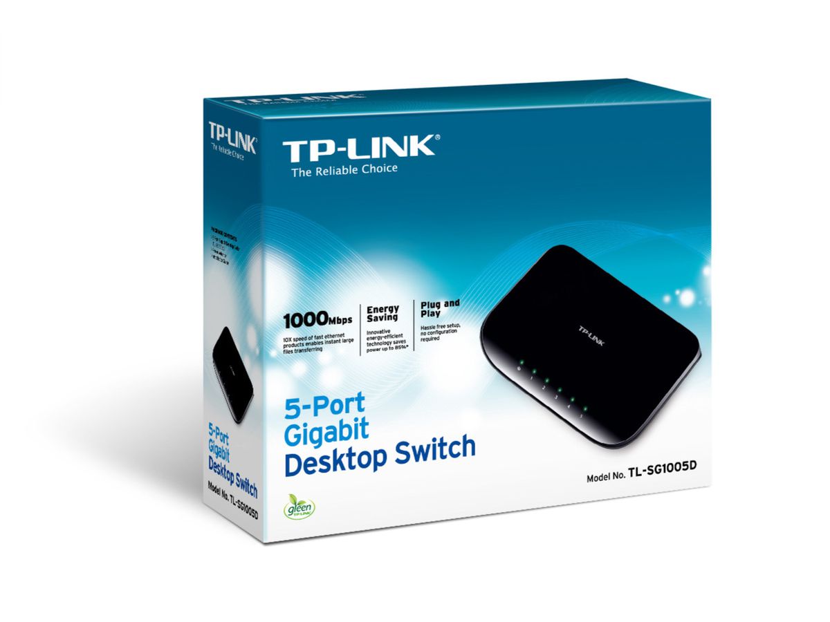 TP-LINK 5-Port-Gigabit-Desktop-Switch TLSG1005D 10/100/1000 Mbit/s (6935364091798)