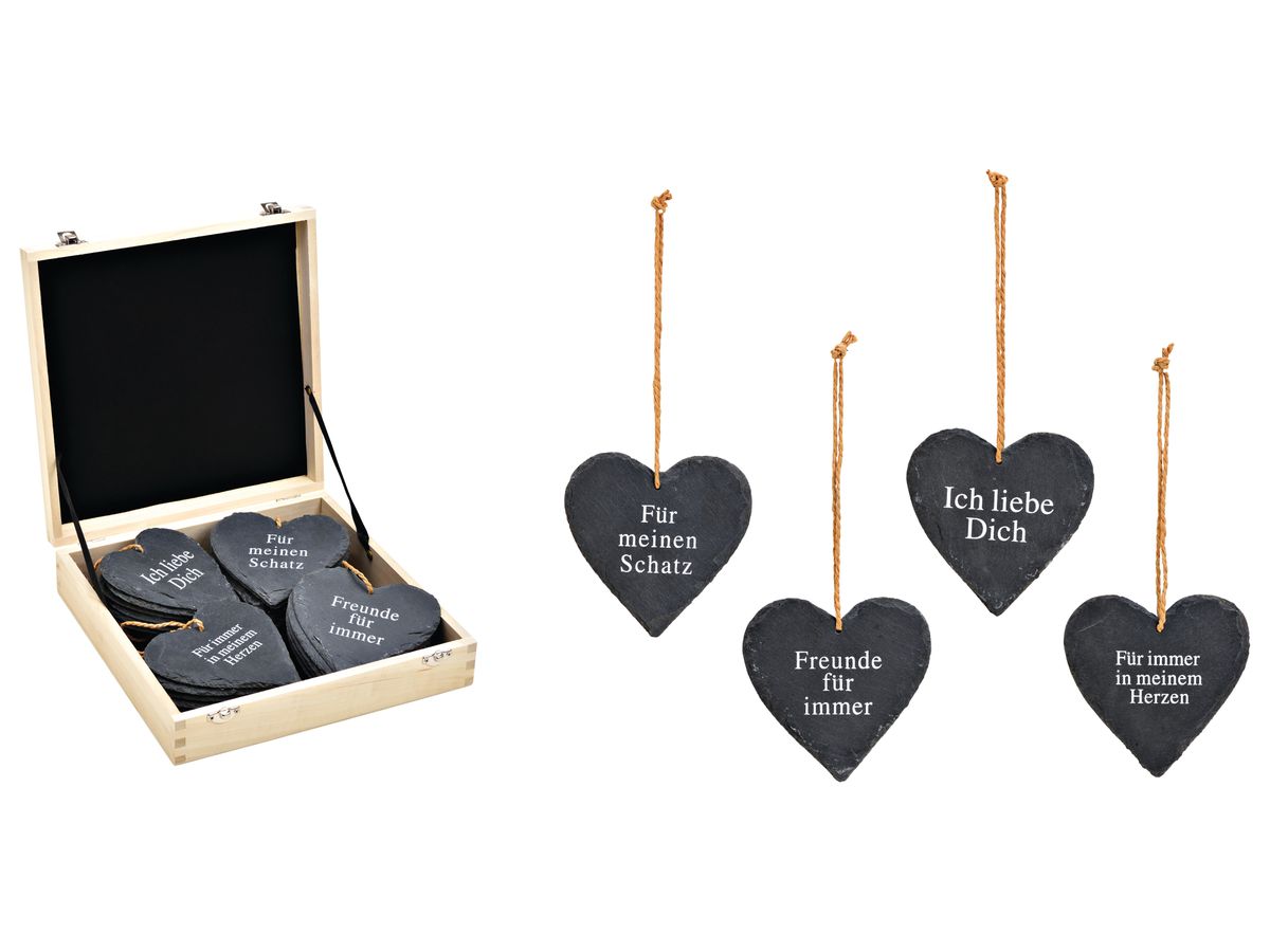 ROOST Herz aus Schiefer 10032873 mit Sprüchen, ass. 12x12cm (4007698380687)
