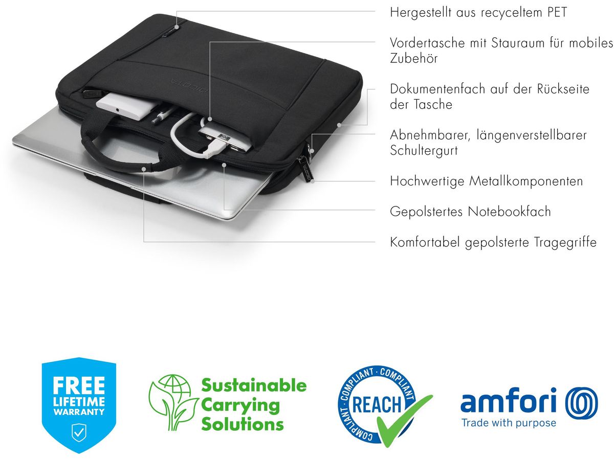 DICOTA Eco Slim Case BASE black D31308-RPET for Unviversal 15-15.6 (7640186418836)