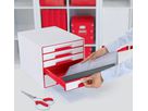 LEITZ Set tiroirs WOW Cube A4 5214-20-26 blanc/rouge, 5 tiroirs (4002432135189)