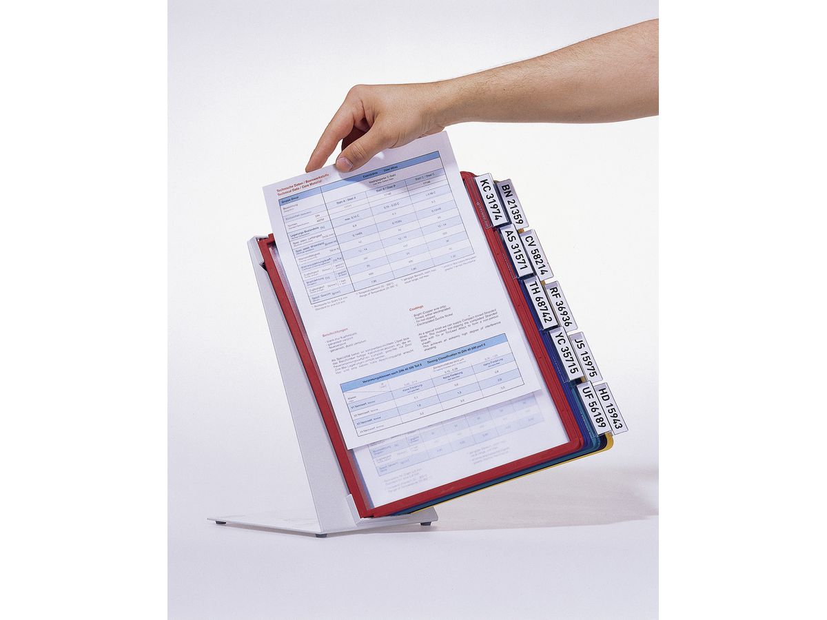 DURABLE Displaysystem VARIO Table 10 557000 farbig, 10 Sichttafeln A4 (4005546502588)