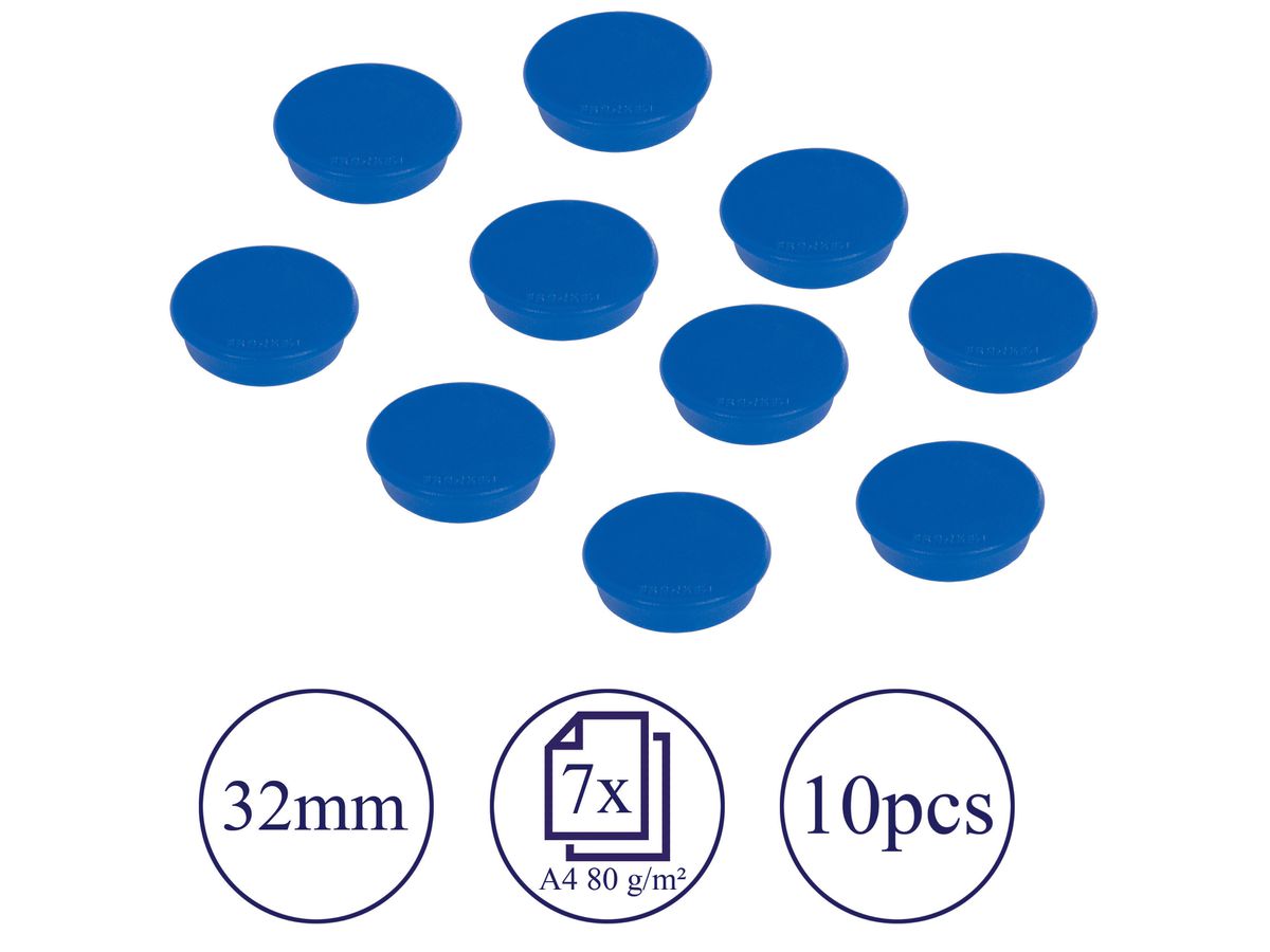 FRANKEN Magneti 32mm HM30 03 blu 10 pezzi (4016946052139)