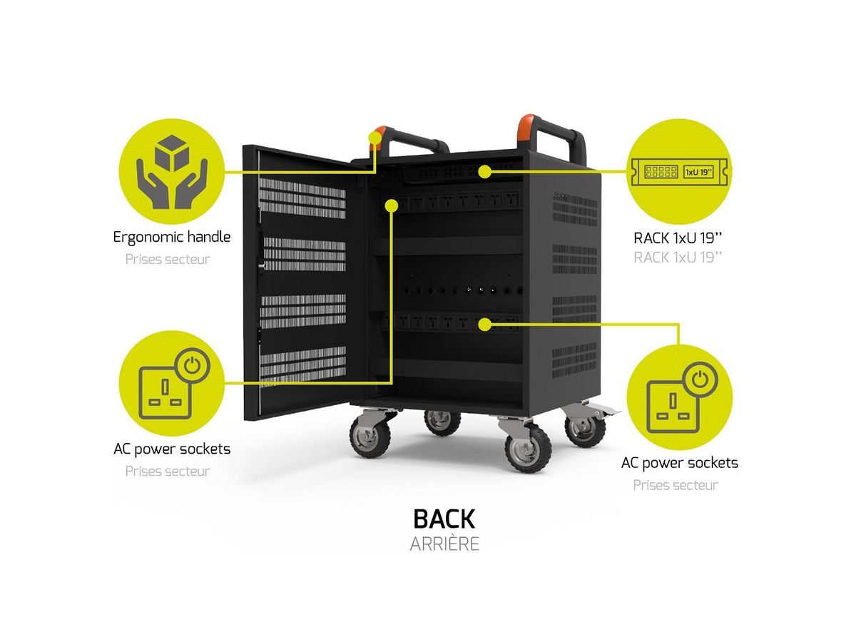 PORT naotic Charging Cabinet 901973 20 Notebooks+Rack 1XU 19Zoll (3567049019730)