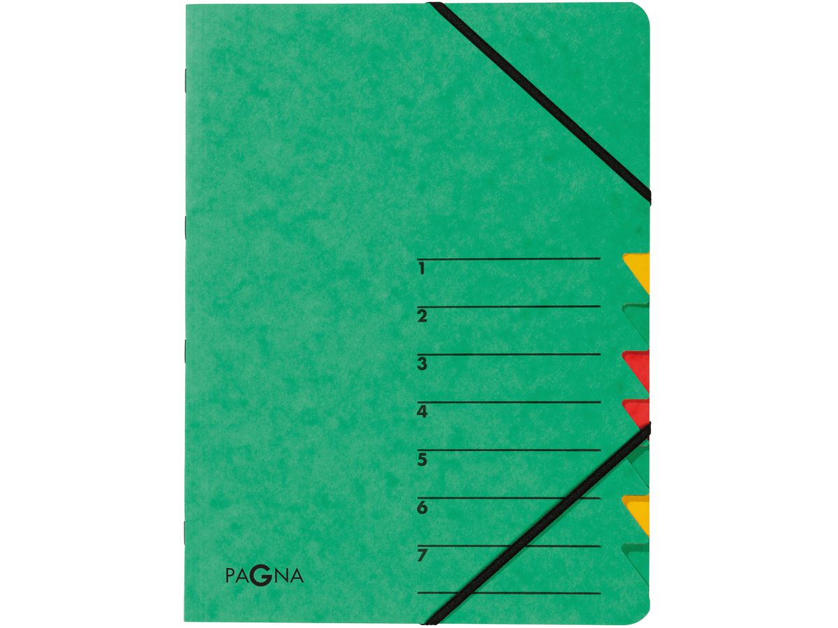PAGNA Dossier archivio EASY A4 24061-03 verde 7 compart. (4013951003514)