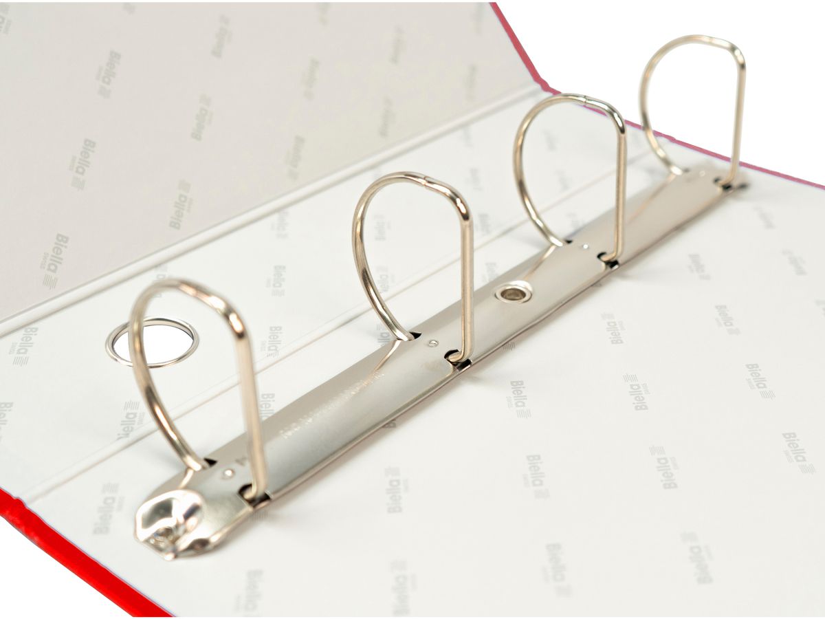 BIELLA Cart. anelli Dinor-Quatro 7cm 12644745U rosso, 4-anelli A4 (7611365256242)