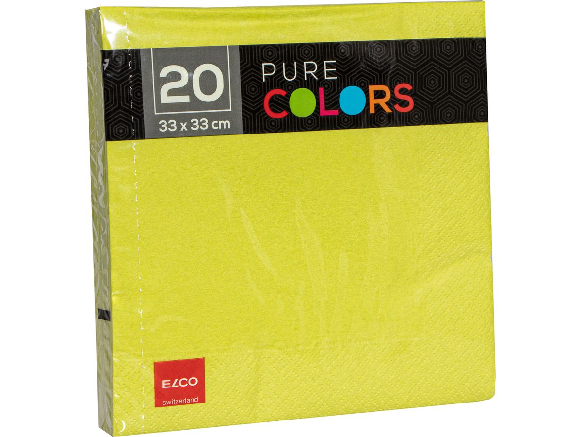 ELCO Serviettes tissue 33x33cm PC334020-213 3 plis, kiwi 20pcs. (7612614063055)