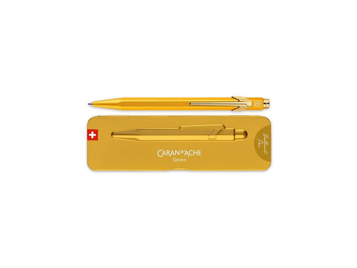 CARAN D'ACHE Stylo à bille 849 GoldBar 849.999 or, avec boite métal (7630002316828)