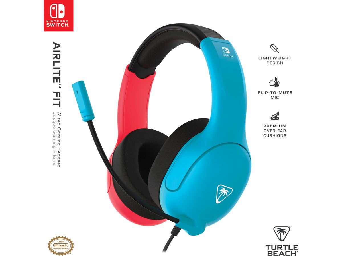 TURTLE BEACH Airlite Fit Headset TBS-8002-25 Wired ,Neon Blue,Red,NSW (0840454400120)