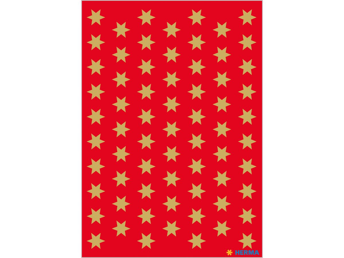 HERMA Sticker Sterne 8mm 4054 gold 201 Stück/3 Blatt (4008705040549)