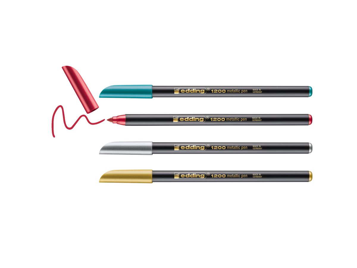 EDDING Faserschreiber 1200 Met. 1-3mm 1200METBLI-G 4 Stück ass. Etui (4004764928378)