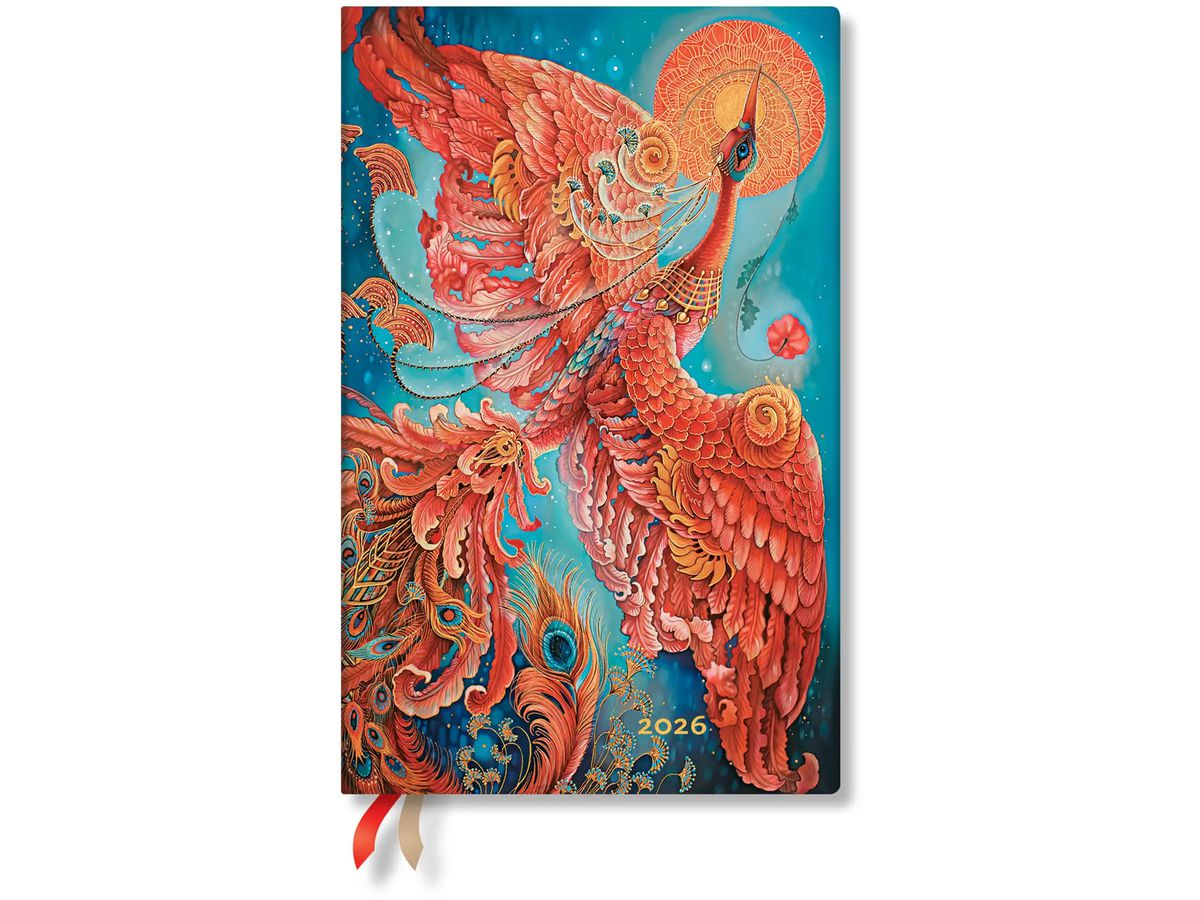 PAPERBLANKS Agenda Feuervogel 2026 FD0688-7 1W/2S HOR Maxi SC DE 13.5x21cm (9780349706887)