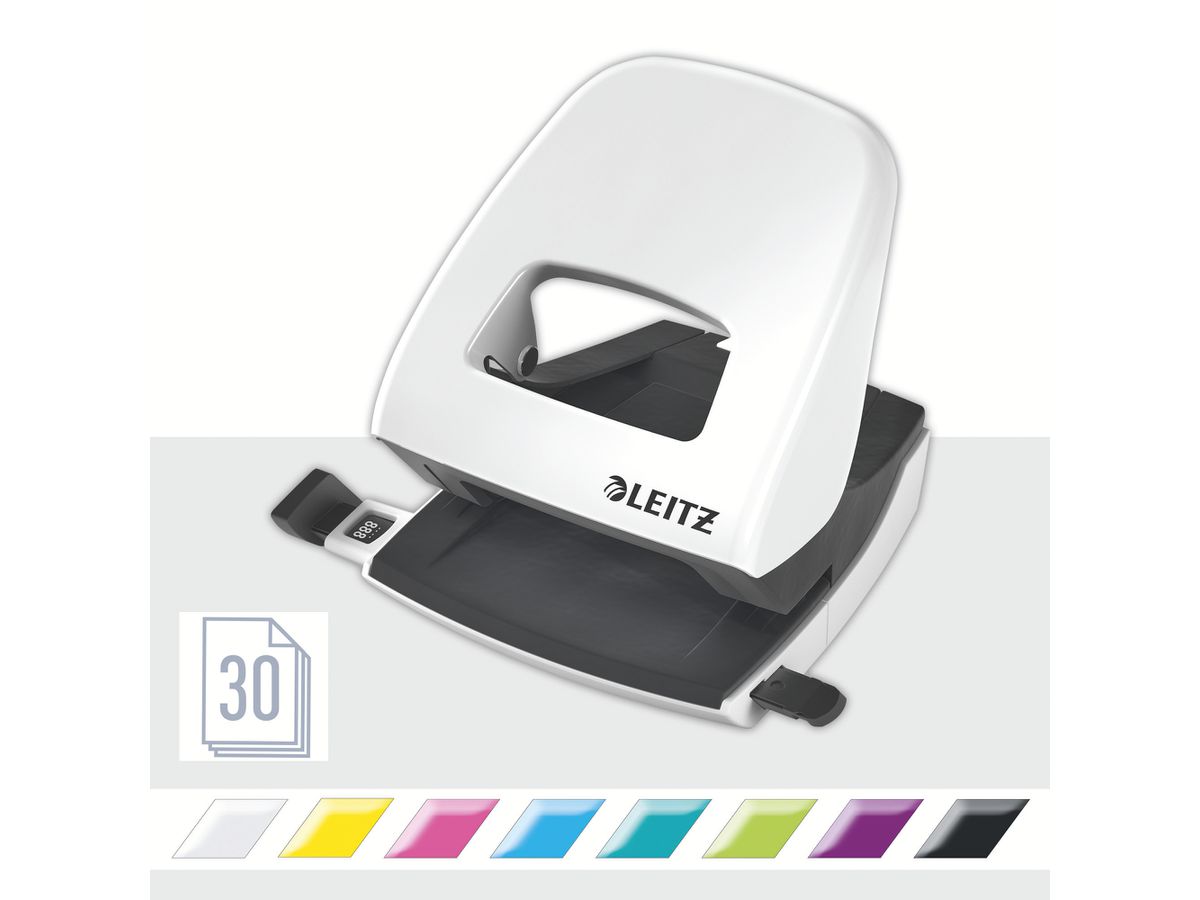 LEITZ Locher/Hefter WOW 5095 5095-10-01 weiss, Bundle 30 Blatt (4002432396276)