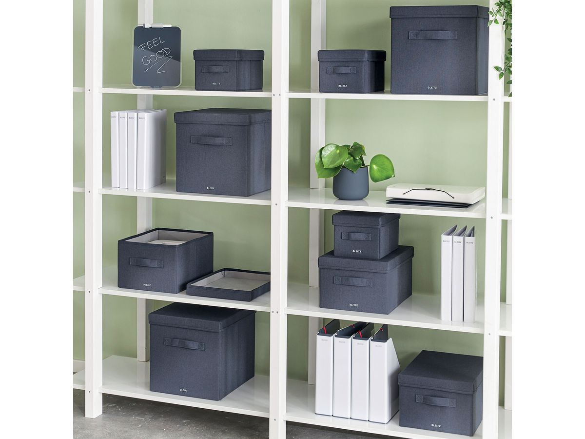 LEITZ Box di stoccaggio coperchio 6144-00-89 vell.grigio 2pz 28.5x20.3x38cm (4002432134632)