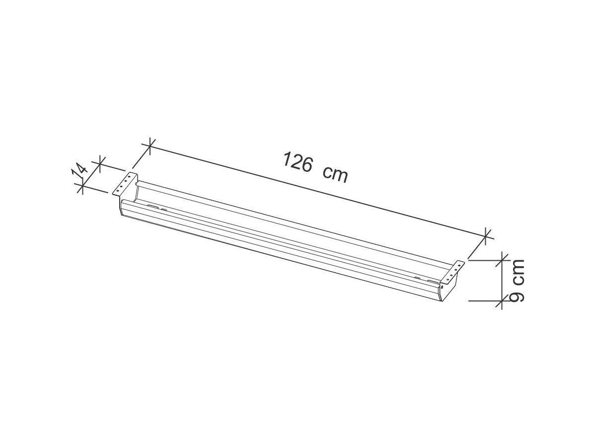 APOLLO Canalina per cavi 126cm VK16/G grafite, per tavoli da 160 cm (4032062189399)