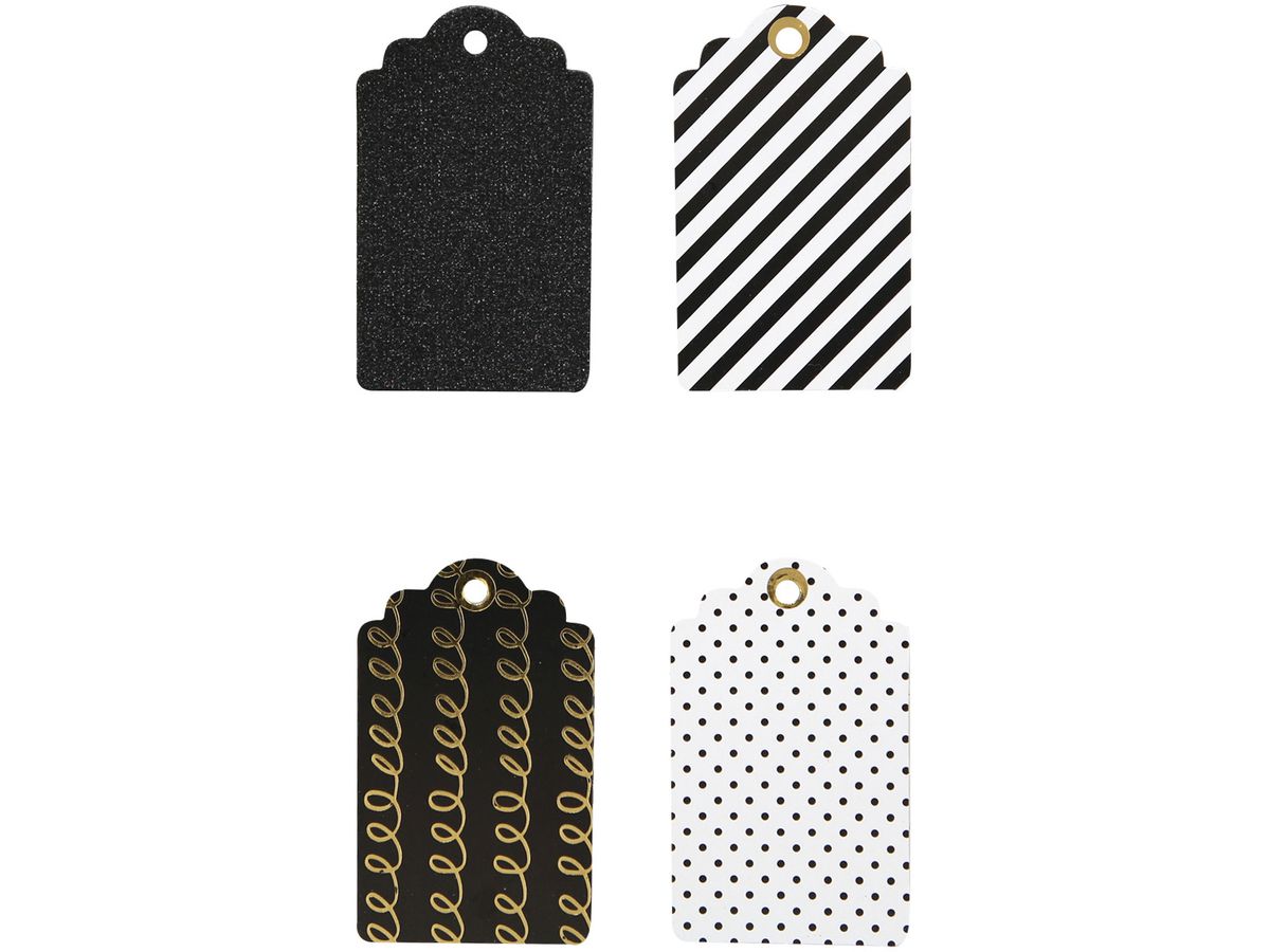 I AM CREATIVE Gift Tags 4077.25 ass. schwarz/weiss, 12 Stk. (7611983209675)