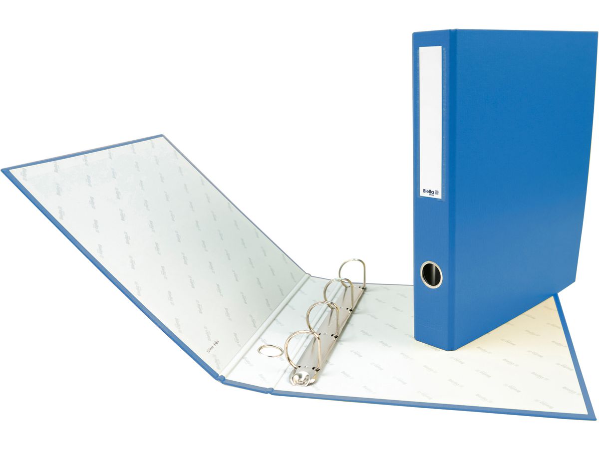 BIELLA Livre prés. Dinor-Quatro 4cm 12644405U bleu, 4-anneaux A4 (7611365255900)