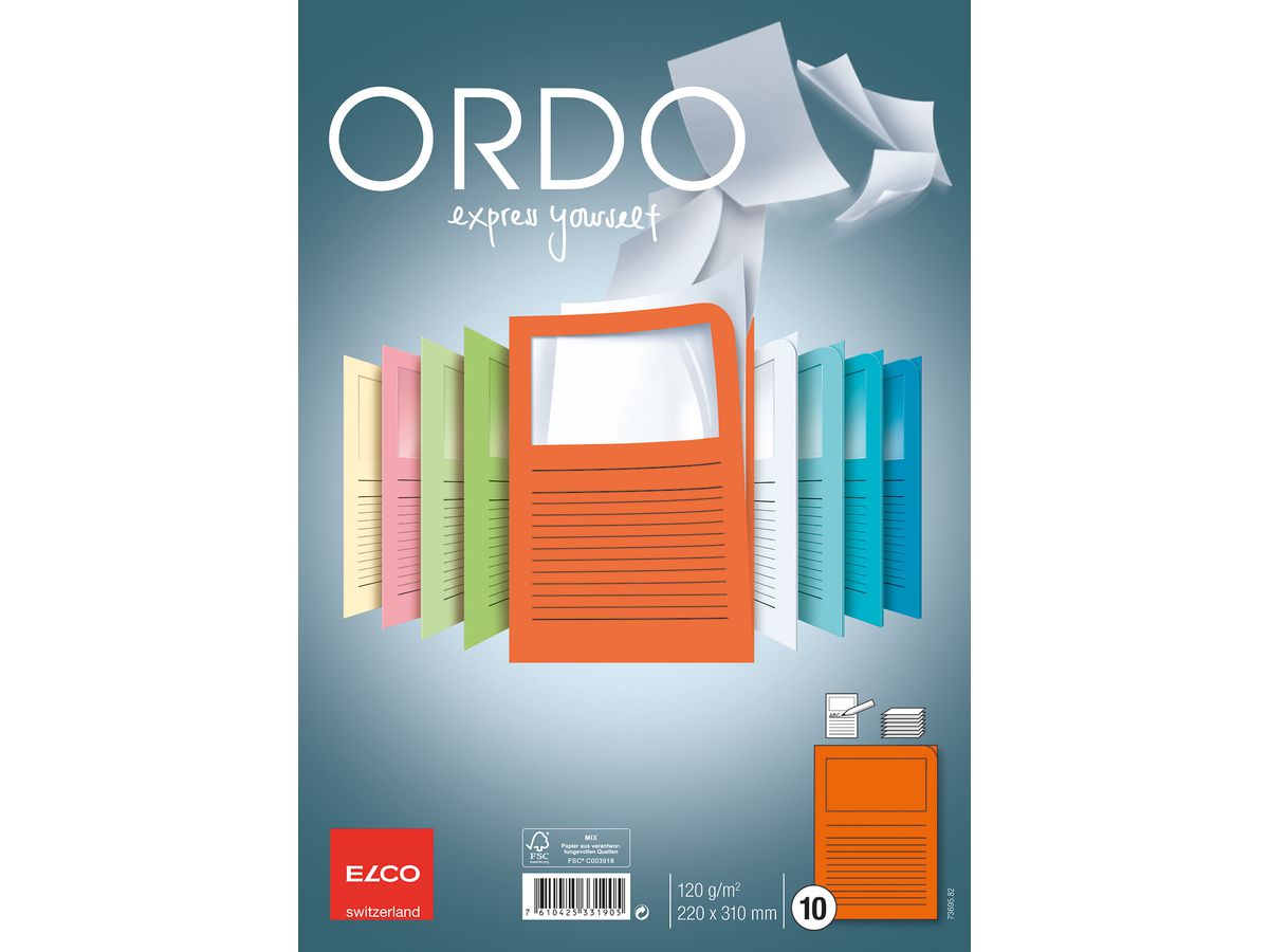 ELCO Dossier d'organ. Ordo A4 73695.82 classico, orange 10 pièces (7610425331905)