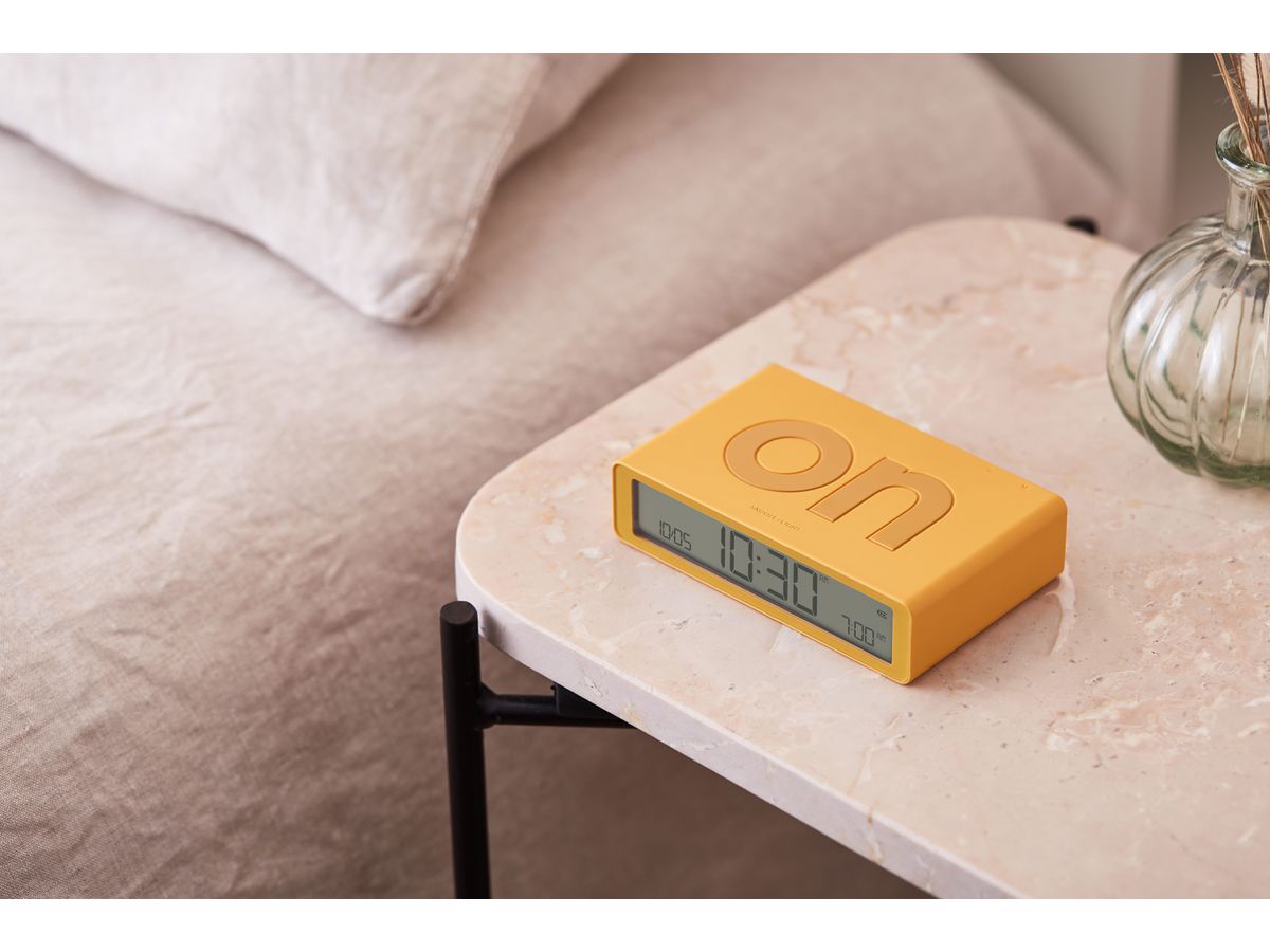 LEXON Wecker Flip Classic LR157J9 gelb, USB-C (3660491209398)