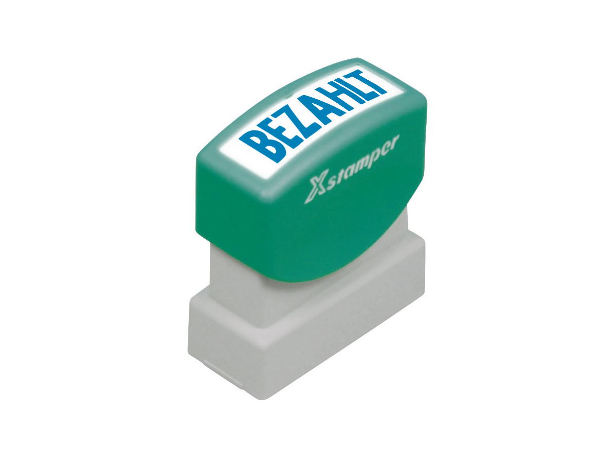 XSTAMPER Timbro Bezahlt GE 10-B blu (4974052947711)