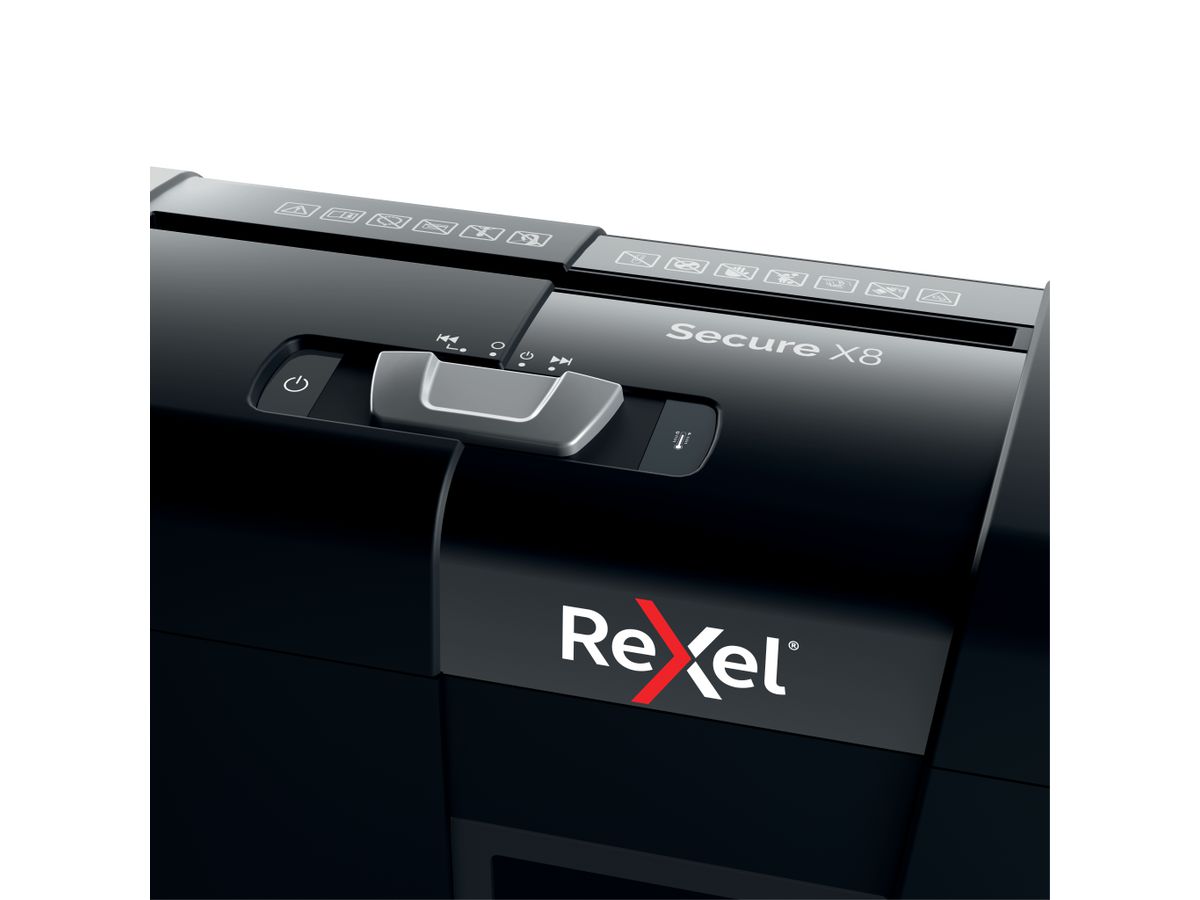 REXEL Aktenvernichter Secure 2020123EU X8, P-4, 14lt (5028252615273)