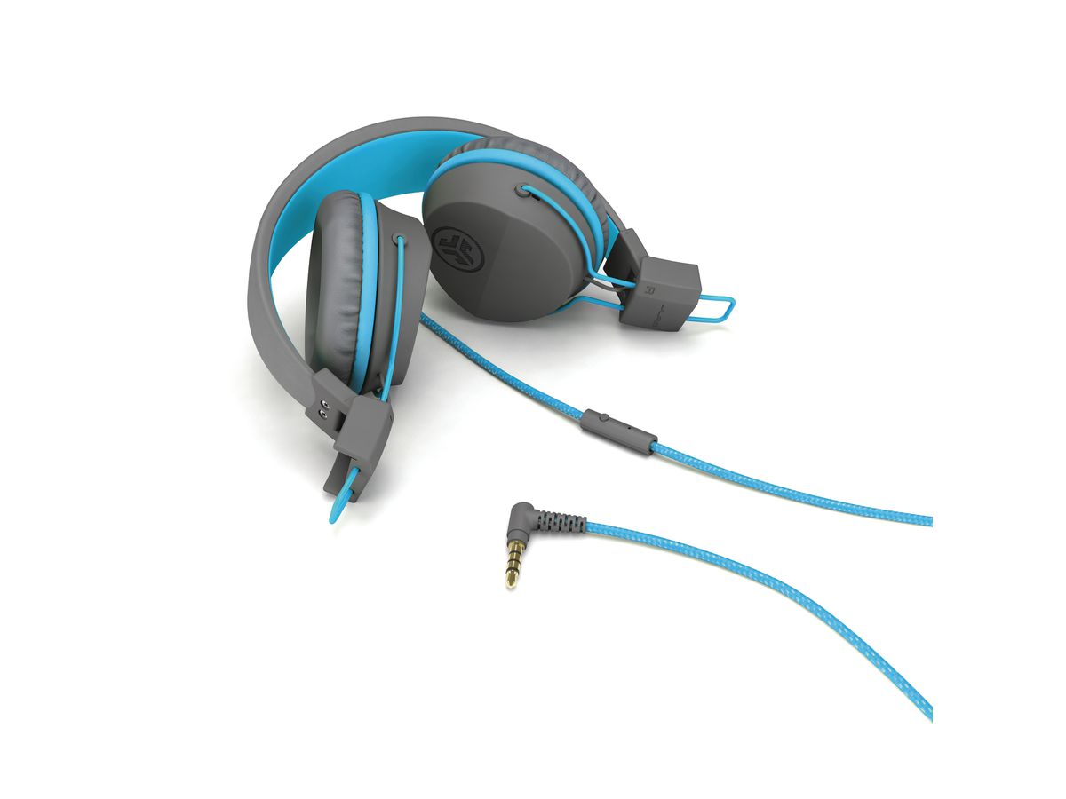 JLAB JBuddies Studio Kids On-Ear IEUHJKSTUDIORGRYBLU6 Wired, Grey/Blue (0812887015424)