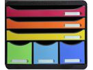 EXACOMPTA Schubladenbox Store-Box Maxi 306798D schwarz/Regenbogen, 6 Schubl. (9002493423909)