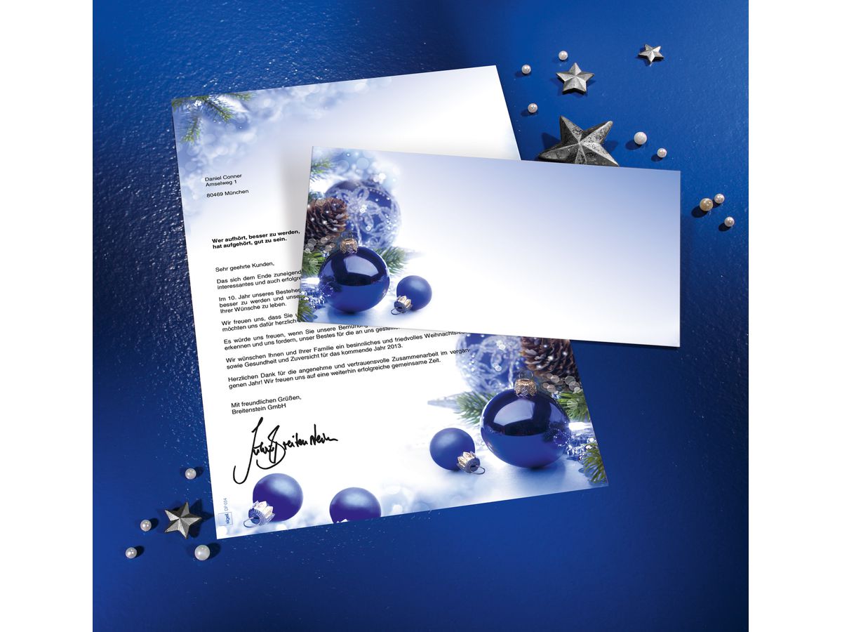 SIGEL Designpapier A4 DP034/W Weihnachtskugeln 90g 100 Blatt (4004360849671)