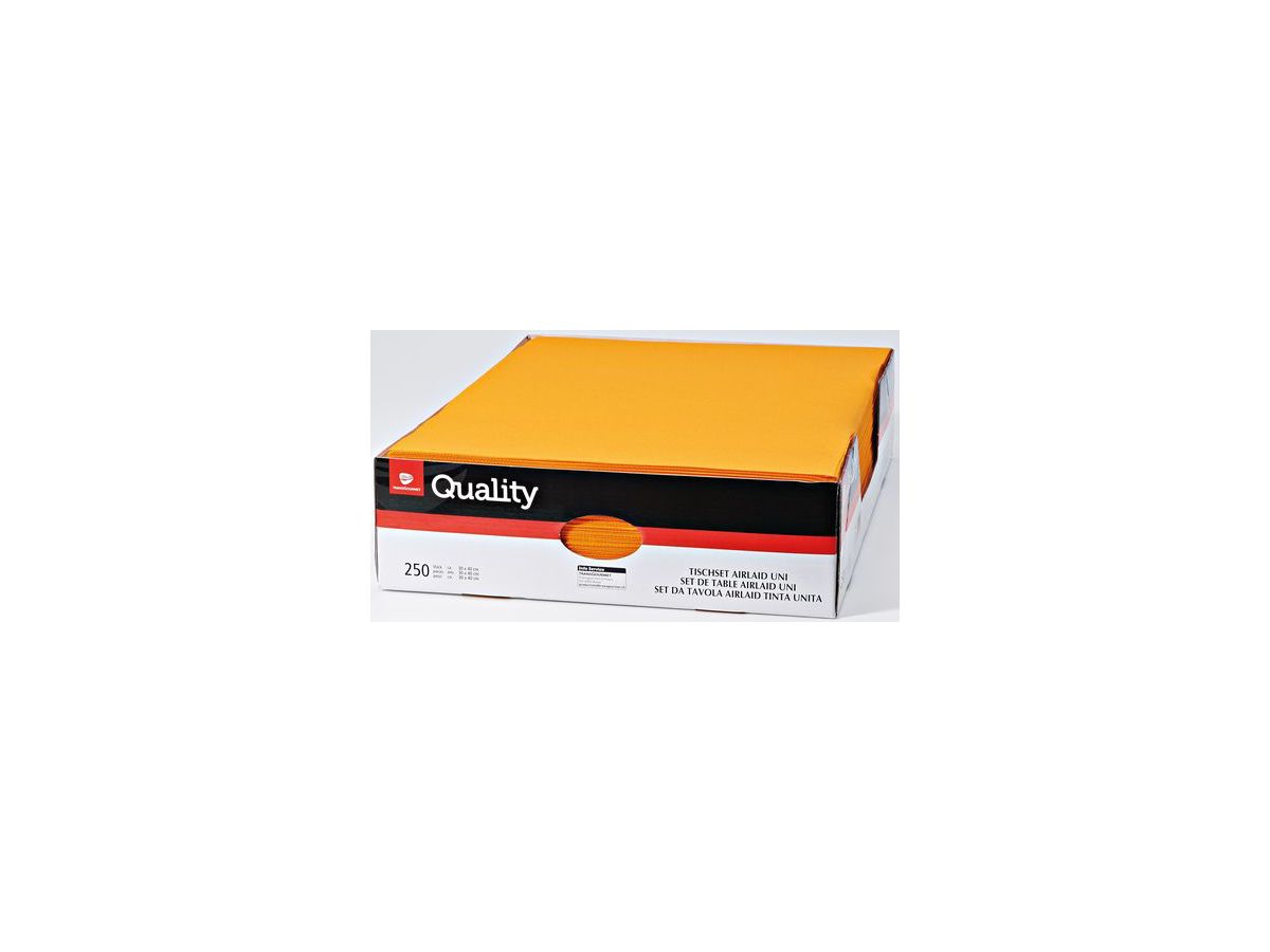 QUALITY Tischset Airlaid uni 992704 orange 250 Stück (7610034543225)