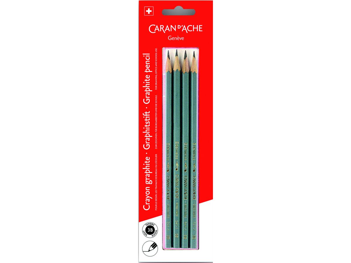 CARAN D'ACHE Bleistift 341 2.25mm 341.371 grau, 4 Stück (7610186433719)