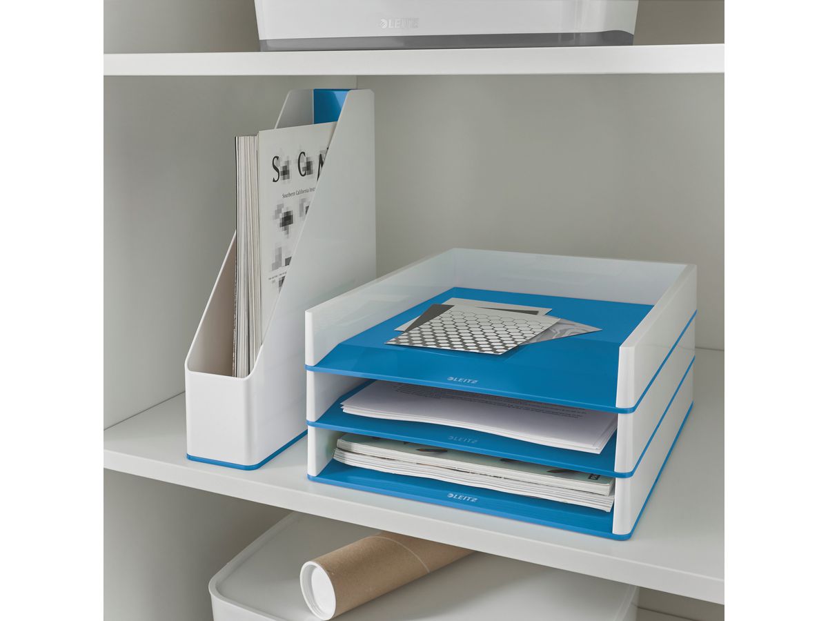 LEITZ Boîte de class. WOW A4 53621036 blanc/bleu (4002432113644)