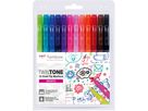 TOMBOW Fasermaler TwinTone Marker WS-PK-12P-1 Helle F. 12-tlg. (4003198141018)