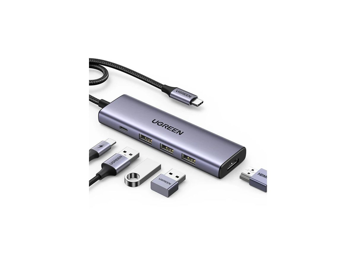 UGREEN USB-C Hub 5-in-1 15596 3x USB-A,1x USB-C,1x HDMI (6941876215966)