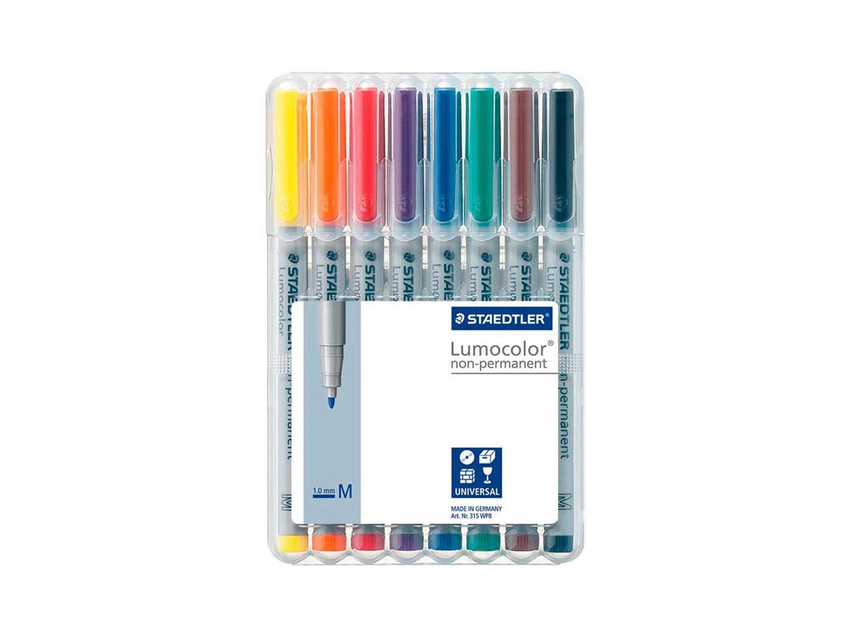 STAEDTLER Lumocolor non-perm. M 315 WP8 8 couleurs ass. (4007817309339)