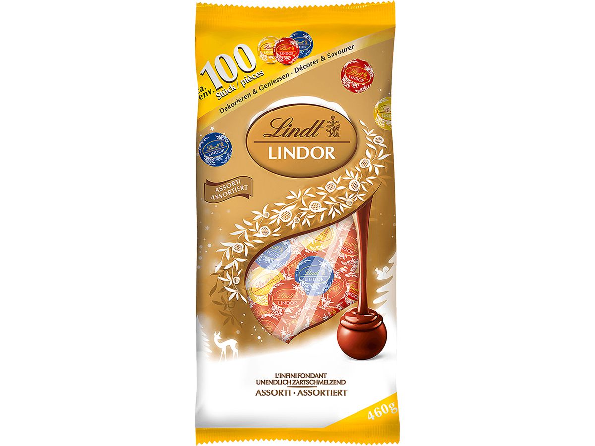 LINDT LINDOR Mini Kugeln 676433 Assortiert 460g (4000539764325)