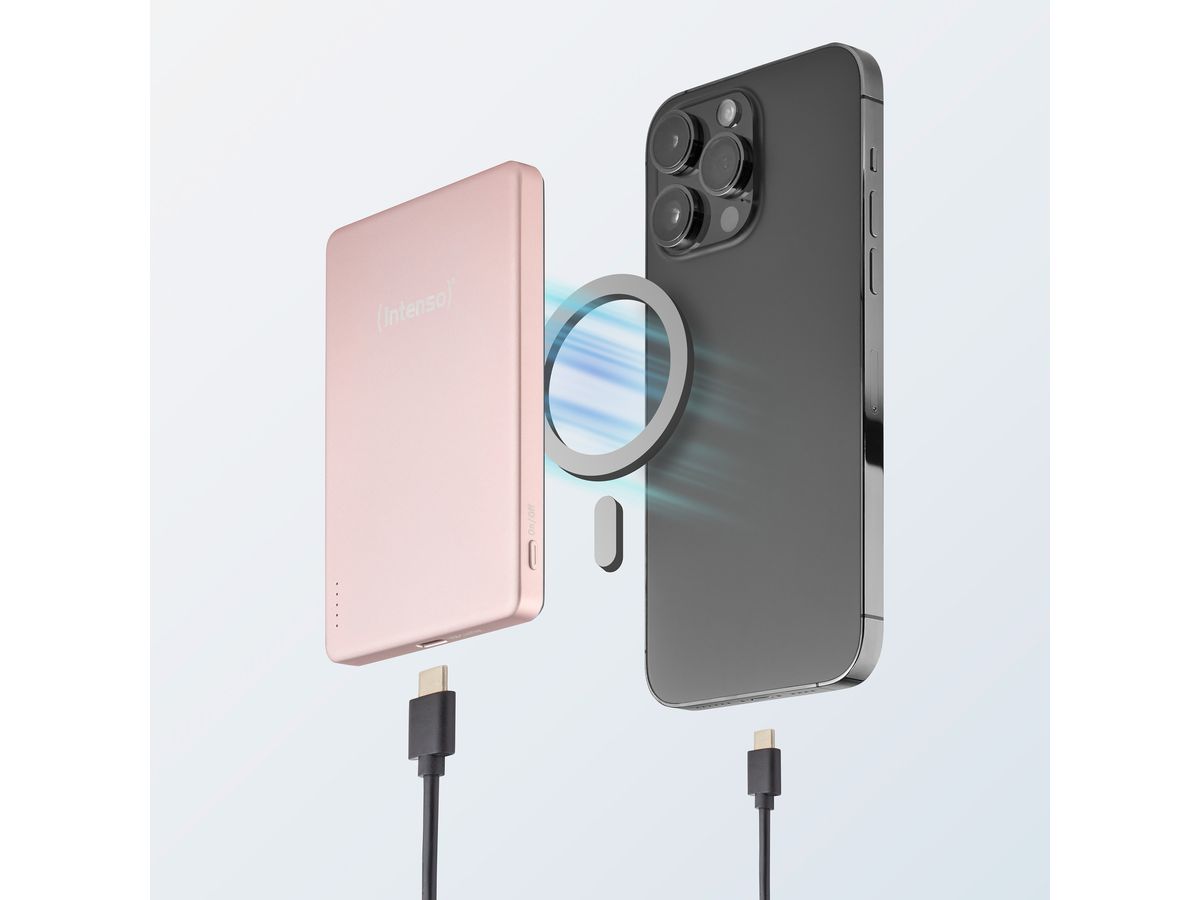 INTENSO Powerbank MW5000 5000 mAh 7344023 Magnetic Wireless rose (4034303036158)