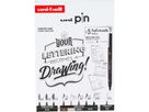 UNI-BALL Fineliner Pin Starter Set UNI PIN 8P S Collection Lettering 9 pezzi (3701614900027)