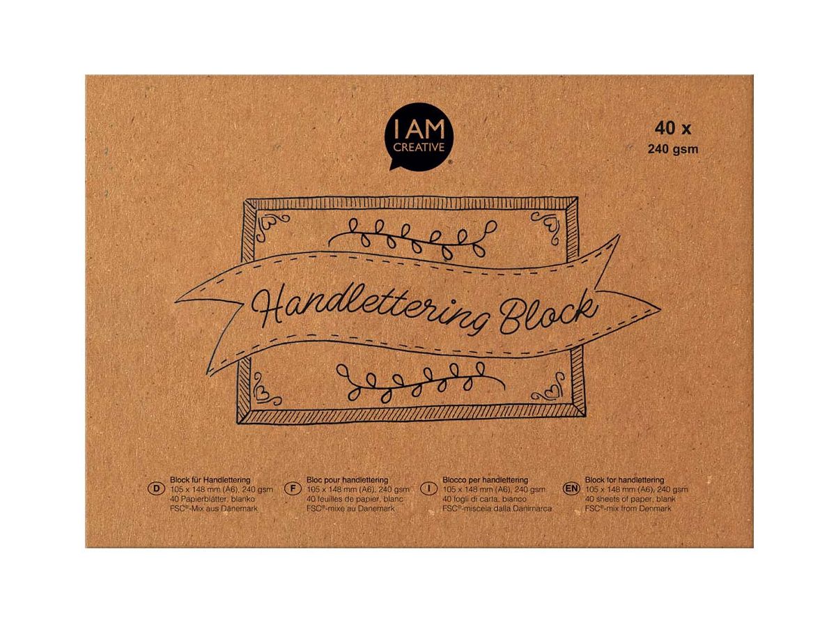 I AM CREATIVE Handletteringblock A6 216900 weiss 40 Blatt (7611983218646)